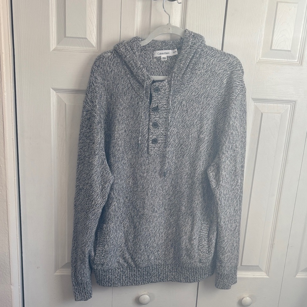 Calvin Klein Charcoal Button-Up Men's Sweater
